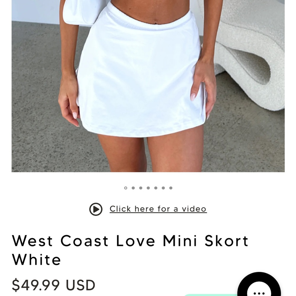 West Coast Love Mini Skort White